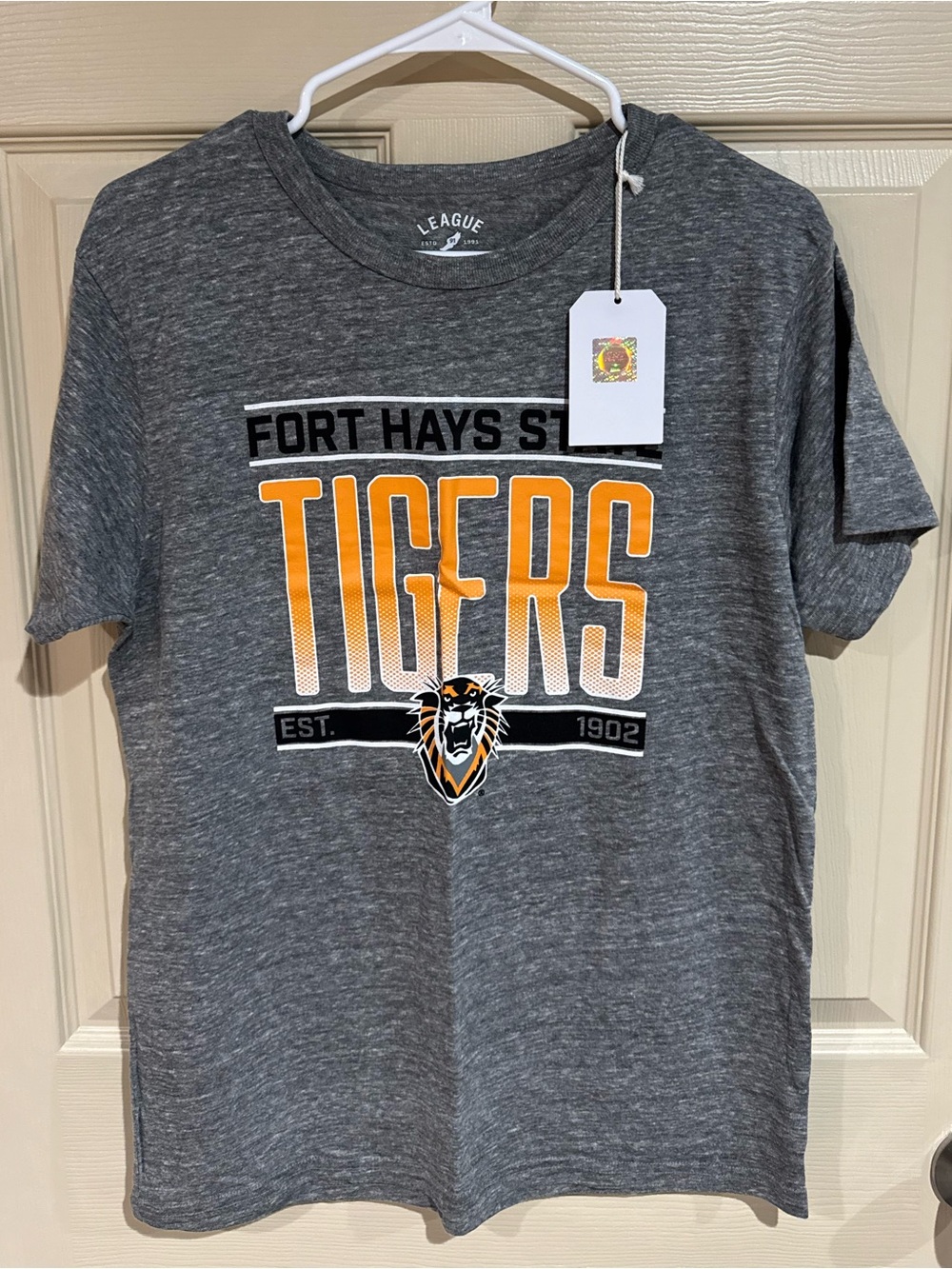 League Gray Fort Hays State University Tigers Short Sleeve Tee